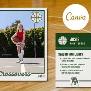 Klassische Anpassbare Sammelbasketball Sammelkarte Grün | Bearbeitbares Canva Template | DIY Sofort Download Digitale Datei