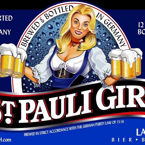 St Pauli Girl Lager Beer Main logo Vinyl Decal / Sticker 10 Sizes!! Free Shipping!