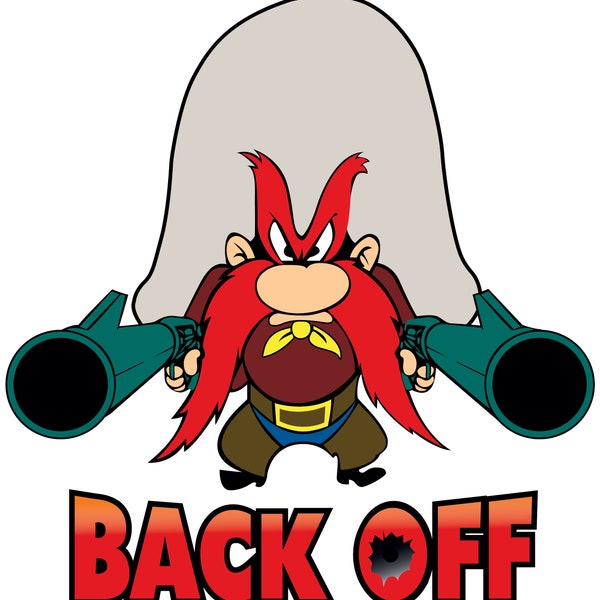 Yosemite Sam BACK OFF  logo Vinyl Decal / Sticker 10 Sizes!! Free Shipping!