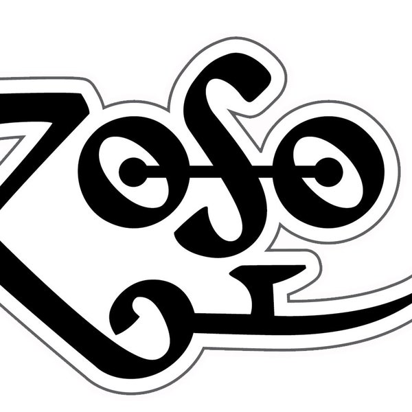 Led Zepplin Zoso Logo Sticker /Mortal Combat Nintendo NES Vinyl Decal 10 sizes