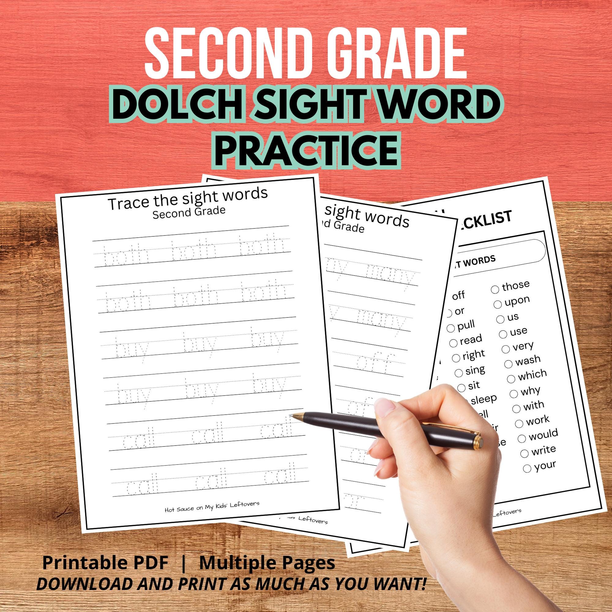 Second Grade Sight Word Tracing Printable Worksheets / Tracing ...