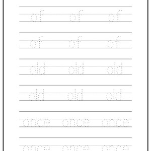 First Grade Sight Word Tracing Printable Worksheets / Tracing ...