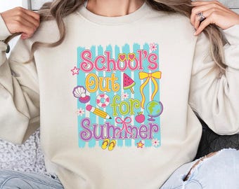 School's Out For Summer Sweatshirt, Last Day of School Teacher Gift, Happy Last Day Sweater, Summer Mode Pullover