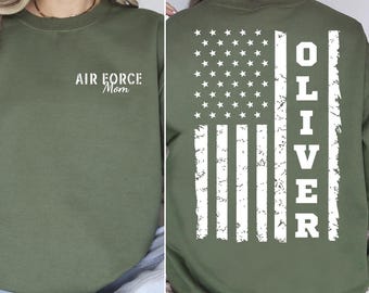 Custom Air Force Family Sweatshirts, Personalized Proud Air Force Dad Mom Gift, Military Graduation Sweater, USAF Family Outfit