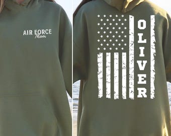 Custom Air Force Family Hoodie, Personalized Proud Air Force Dad Mom Gift, Military Graduation Hoodie, USAF Family Outfit