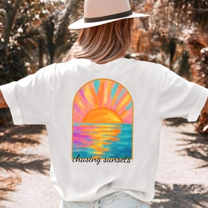 Coconut Girl Sunset T-shirt, Summer Vacation Beach Shirt, Ocean Beach Shirt, Beach T-Shirt, Salty Mermaidcore Tee for Surfer, Summer Vibes