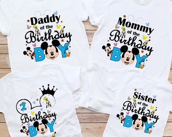 Mickey Mouse Birthday Boy T-Shirt, Mickey Birthday Family Tshirt, Custom Birthday Boy Shirt, Disney Birthday Party Shirt, Birthday Boy Shirt