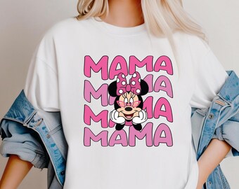 Comfort Colors T-Shirt\ Mama T-shirt, Minnie Mouse T Shirt, Mama Mouse Shirt, Mothers Day Shirt, Mom Disneyland Shirt, Disney Trip Shirts
