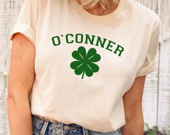 Custom Last Name Shamrock T-Shirt: Personalized St Patrick's Day Shirt