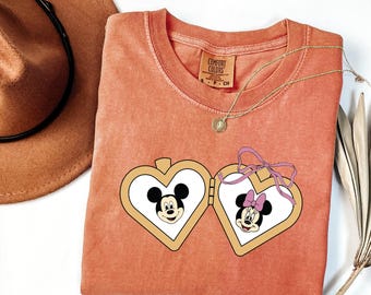 Comfort Colors Mickey & Minnie Locket T-Shirt