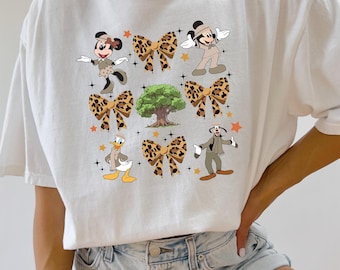 Comfort Colors T-Shirt\ Mickey And Friends Leopard Coquette Bows Animal Kingdom T-Shirt, Disney Safari Mode T Shirt, Minnie Safari Shirt