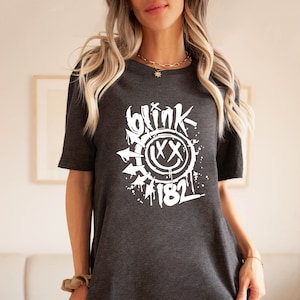Blink 182 T-Shirt, Smile Face T-Shirt, Cute Smile Shirt, Blink 182 Rock Shirt, Trendy Vintage Smile Shirt, Funny Shirt, Cool Woman Shirt