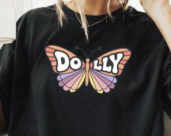 Comfort Colors Groovy Dolly Parton Butterfly T-Shirt, Western Country Graphic Tee, Vintage Pastel Butterfly Shirt, Country Music Gift