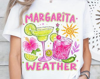 Margarita Weather Shirt, Tropical Vacation Tee, Summer Beach Party Tshirt, Cute Lime Drink Graphic Top