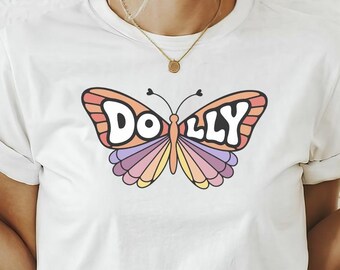 Dolly Parton Butterfly T-Shirt, Western Country Graphic Tee, Pastel Butterfly Shirt