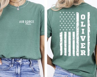 Comfort Colors Custom Air Force Family Shirt, Personalized Proud Air Force Dad Mom Gift, Military Graduation Tee, USAF Family Shirt