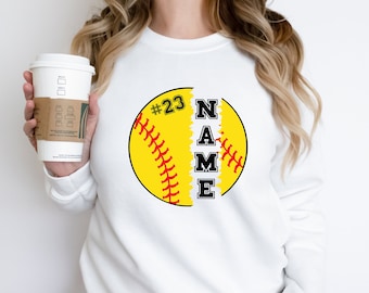 Custom Softball Sweatshirt: Personalized Team Number & Name