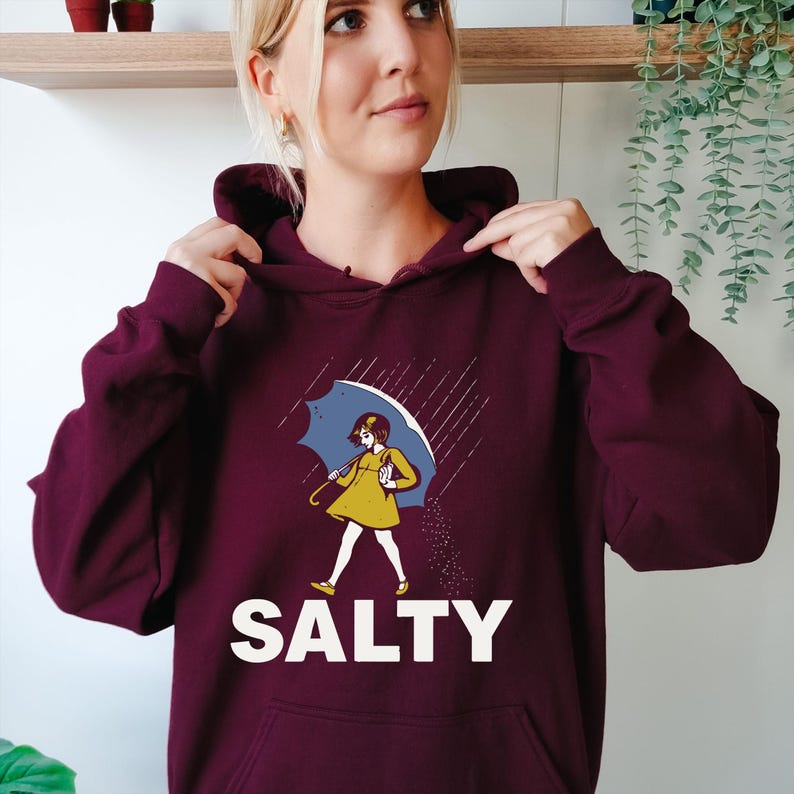 Salty Girl Hoodie: Retro Vintage Graphic Women’s Casual Pullover Bild 6