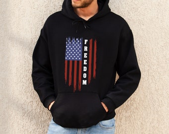 American Freedom Flag Hoodie: Patriotic USA Veteran Gift