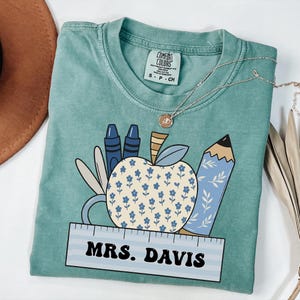 Comfort Colors Custom Teacher Shirt, Personalized Teacher Shirt, Custom Teacher Name Shirt, Teacher Appreciation, Back to School Shirt