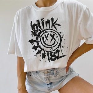 Comfort Colors Blink 182 Smile Face Shirt - Grunge Rock Style