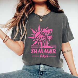 Comfort Colors Summer Day Shirt, Summer Shirt, Beach Shirts, Summer Vibes Shirt, Aesthetic Coastal Tee, Retro Vacation Shirt for Women