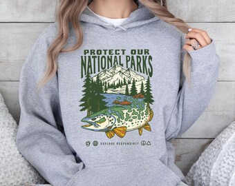 National Parks Hoodie: Protect Our Nature Vintage Outdoor Pullover
