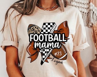 Personalized Football Mom Shirt: Game Day Outfit, Custom Name & Number