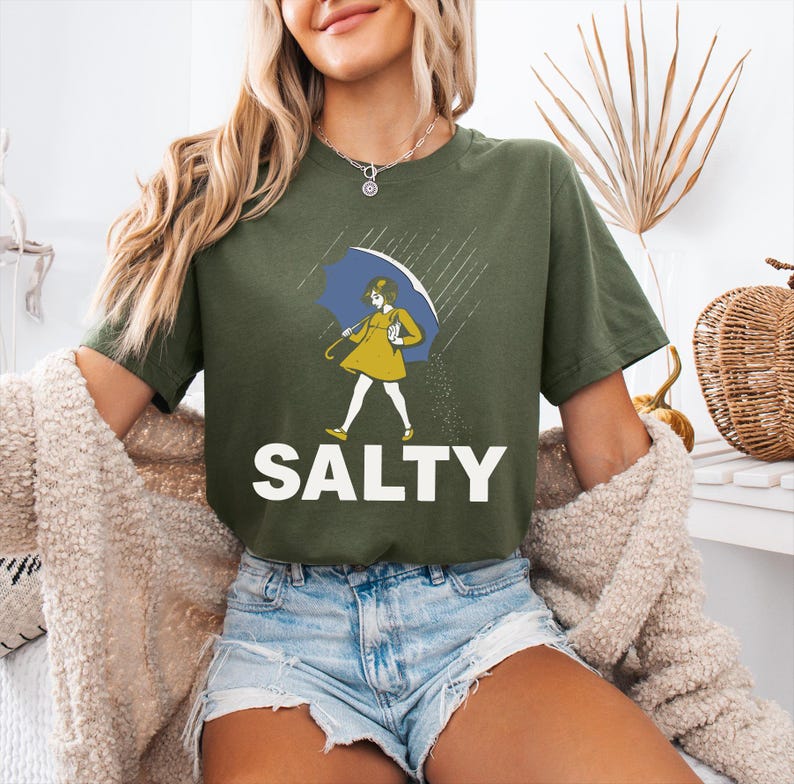 Salty Girl Shirt: Retro Vintage Graphic Women’s Summer Tee afbeelding 4