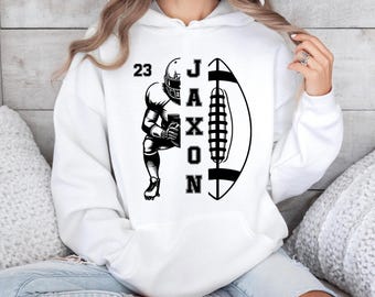 Personalized Football Hoodie: Custom Name & Number, Game Day Apparel