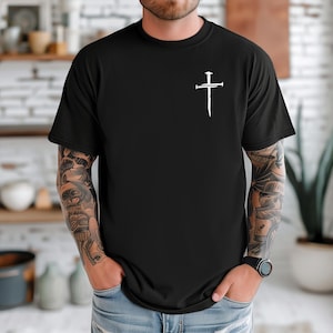 Comfort Colors® Cross Tshirt, Faith Cross Shirt, Christian Gift, Christian Shirt, Religious Shirt, Gift For Him, Faith Based Shirt