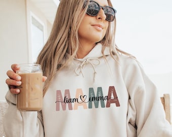 Custom Mama Hoodie, Custom Kid's Names Mom Hoodie, Personalized Mama Hoodie, Mother's Day Hoodie, Gift for Mom, Mama With Children Names