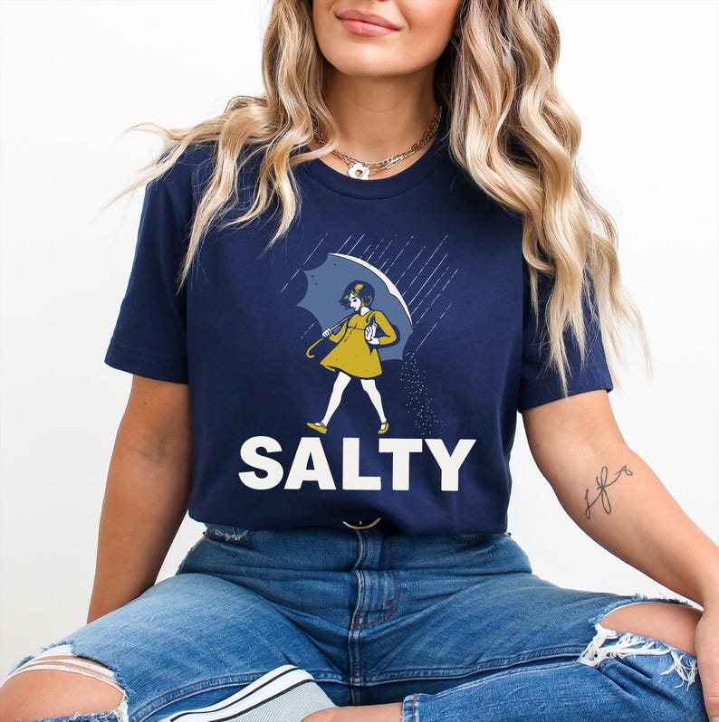 Salty Girl Shirt: Retro Vintage Graphic Women’s Summer Tee afbeelding 2