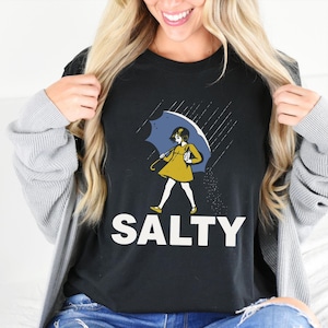 Salty Girl Shirt: Retro Vintage Graphic Women’s Summer Tee afbeelding 1