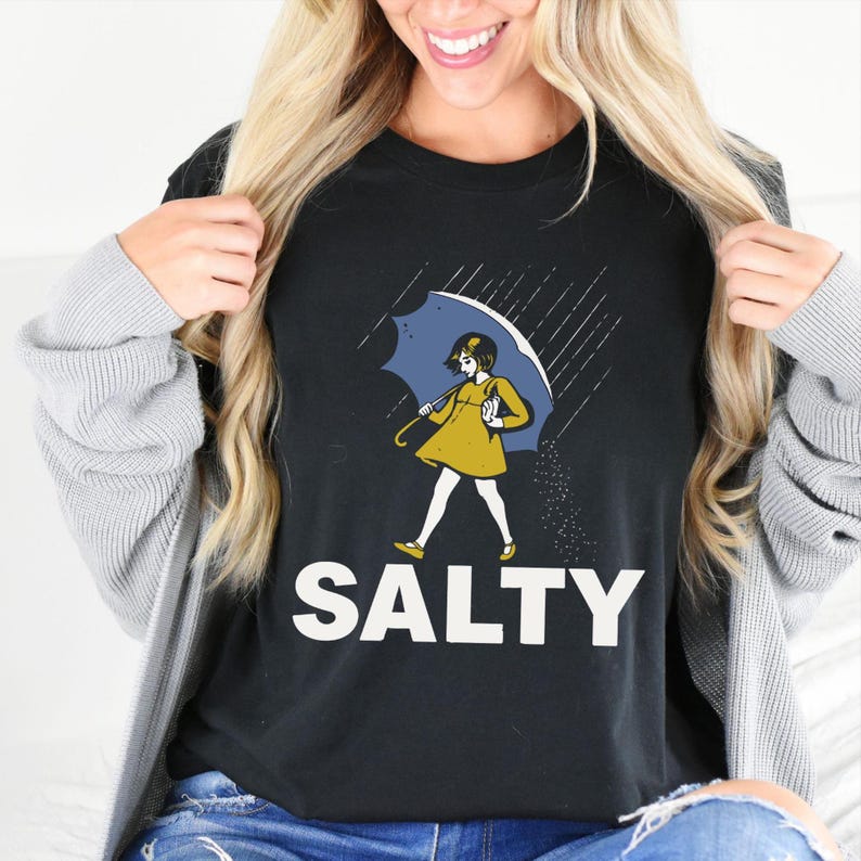 Salty Girl Shirt: Retro Vintage Graphic Women’s Summer Tee afbeelding 1