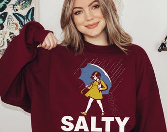 Salty Girl Sweatshirt: Retro Women’s Graphic