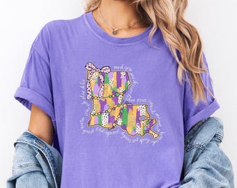 Comfort Colors Mardi Gras Shirt: Louisiana New Orleans Tee