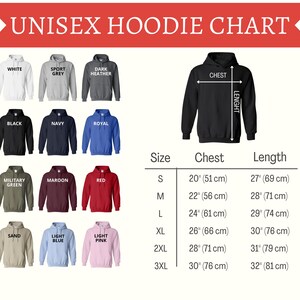 a diagram of a hoodie size chart