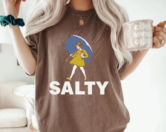 Comfort Colors Salty Girl Shirt: Vintage Graphic Women’s Summer Tee