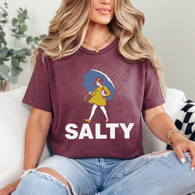 Salty Girl Shirt: Retro Vintage Graphic Women’s Summer Tee afbeelding 5