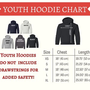 youth hoodies do not include drawstrings for added safety