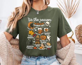 Retro Halloween Graphic Tee: Pumpkin Witch Shirt