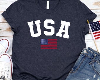 USA Shirt: Bold College Style American Flag Tee