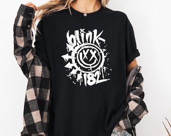 Comfort Colors Blink 182 Smile Face T-Shirt: Trendy Vintage Rock Tee