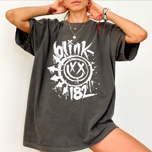 Comfort Colors Blink 182 Smile Face Shirt: Grunge Rock Style