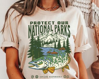 National Parks Tee: Protect Nature, Retro Outdoor Adventure Gift