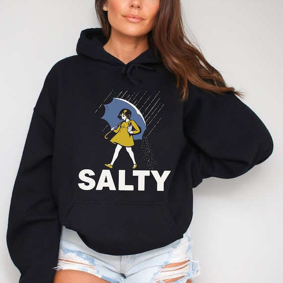 Salty Girl Hoodie: Retro Vintage Graphic Women’s Casual Pullover
