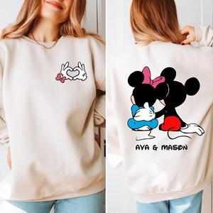 Custom Disney Couple Sweatshirt, Disney Valentine Sweatshirt, Mickey and Minnie Couple Sweatshirt, Disney Couple, Disneyland Honeymoon Gift