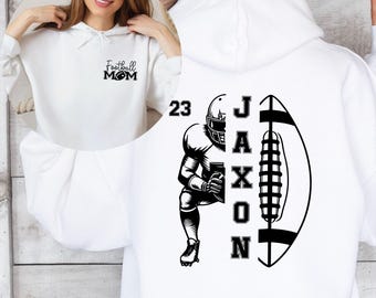 Custom Football Mom Hoodie: Personalized Name & Number Pullover