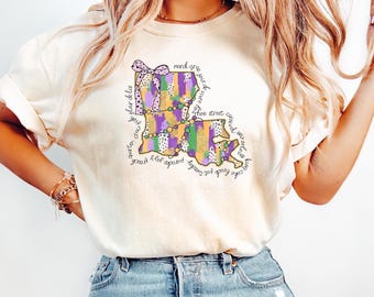 Comfort Colors Mardi Gras Shirt: Louisiana New Orleans Tee